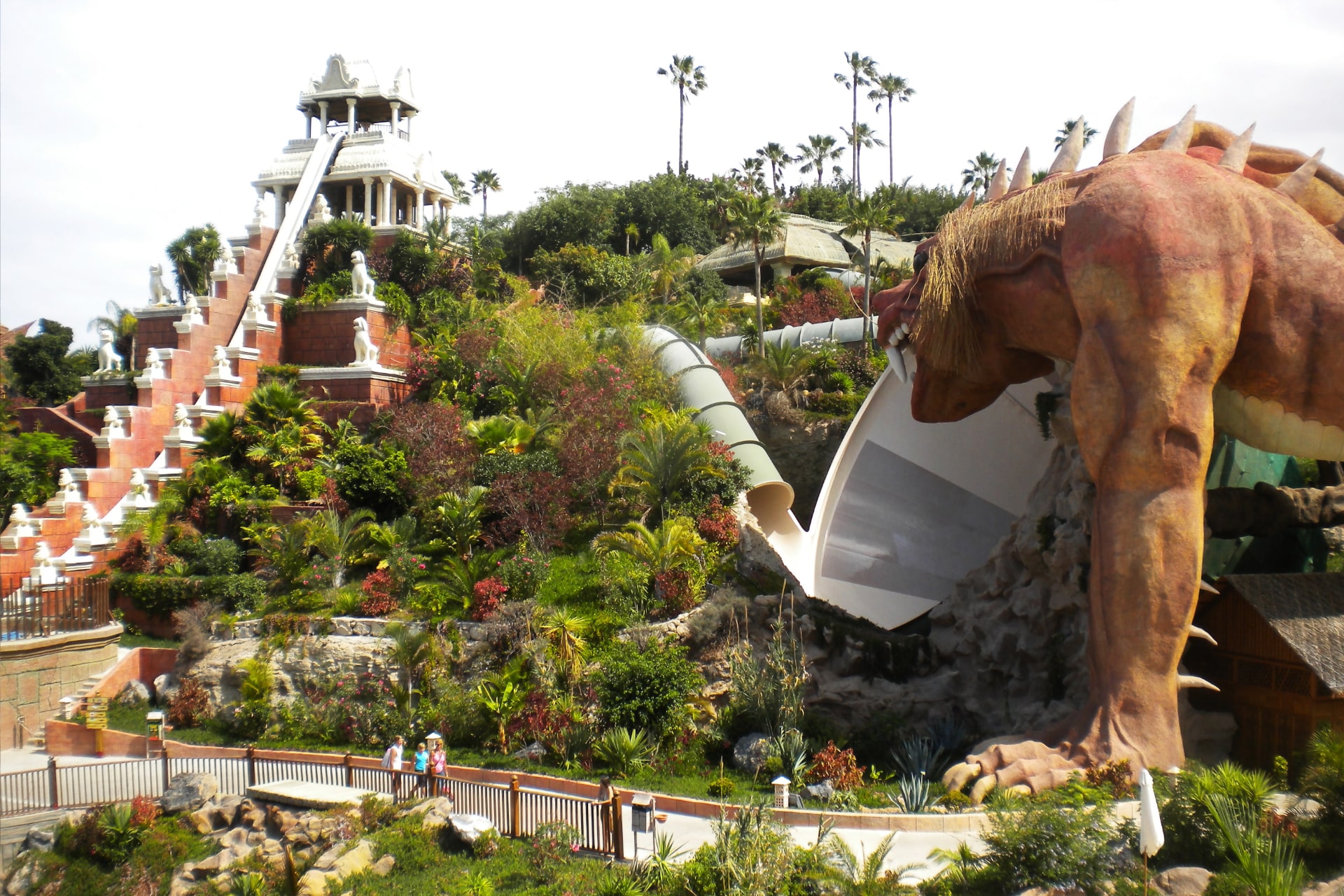 Majestic dragon sculpture at Siam Park, Tenerife, adding a touch of fantasy to the park's ambiance